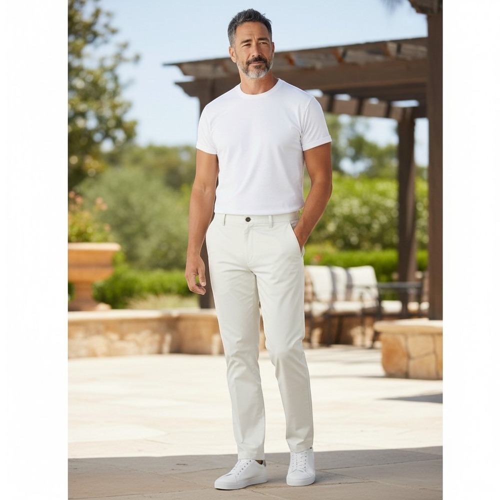 Adidas Climalite 3-Stripes Tech Golf Pants Mens 32x32 Ecru White New NWT